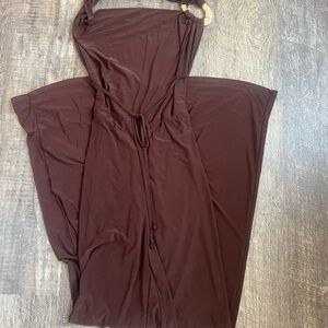 Windsor Deep Brown Halter Maxi Dress